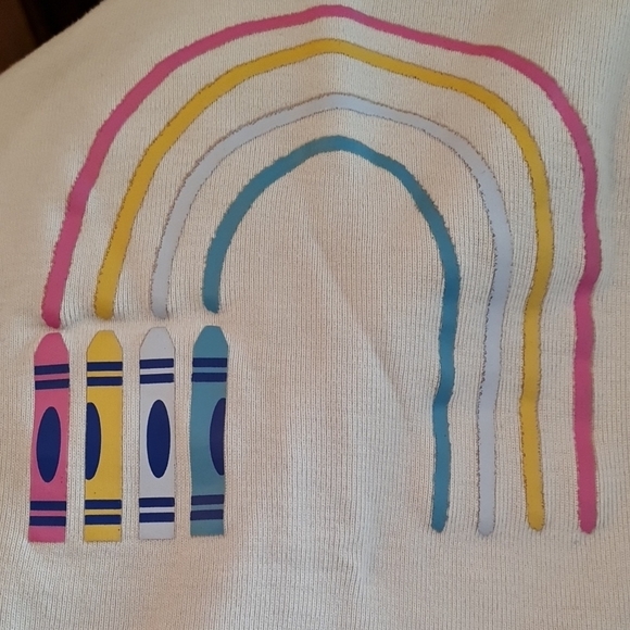 Cat & Jack White Pajamas with Rainbow Design, Crayons, Unisex 3T GUC, Cute Set!! - Picture 4 of 7